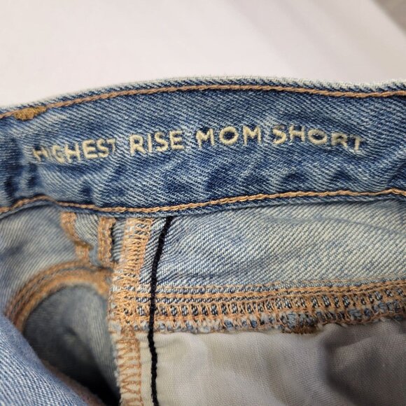 American Eagle Women's Size 6 Jean Shorts Highest Rise Mom Short Pleated - Picture 4 of 5